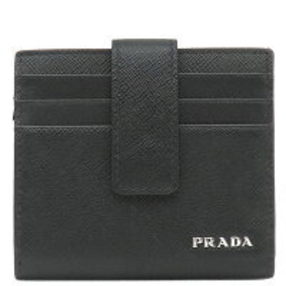 Prada BICOLO Wallet Black Logo SAFFIANO - Picture 1 of 9